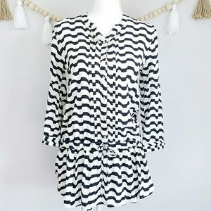 Anthro Isabella Sinclair Swizzle Stripe Tunic Top